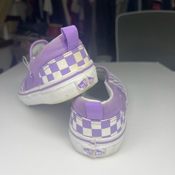 Vans Kids Purple Checkered Slip-On Shoes - Picture 4 of 8